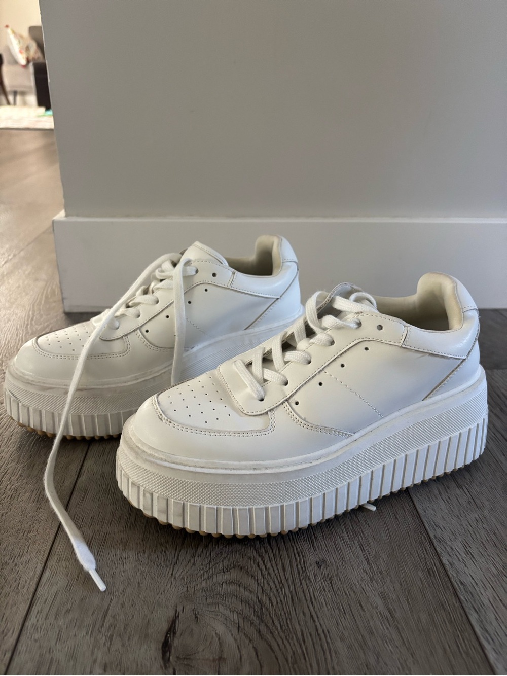 Madden Girl White Platform Sneakers